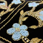 سخمه مخمل جواهردوزی طرح گل کد 1101 - Image 7