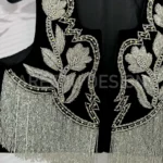 سخمه مخمل آویزدار نقره ای کد 1122 - Image 2