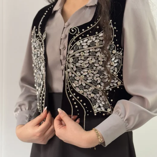 سخمه جواهردوزی پروانه نقره ای کد 1134 - Image 6