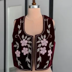 سخمه جواهردوزی طرح هانی گل صورتی کد 1137