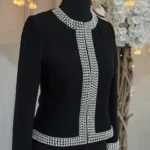کت جواهردوزی یقه گرد طرح حاشیه تمام سنگ کد 3103 - Image 2