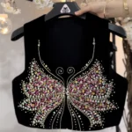 سخمه جواهردوزی پروانه صورتی طرح جدید کد 1246
