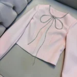 کت پاپیون ظریف صورتی آماده ارسال