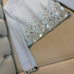 کراپ کت سنگ و آینه آبی روشن آماده ارسال - Image 2