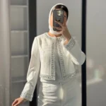 کت سفید فول نگین لیرا آماده ارسال