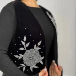 سخمه یقه راستا گل یخی کد 1264 - Image 2