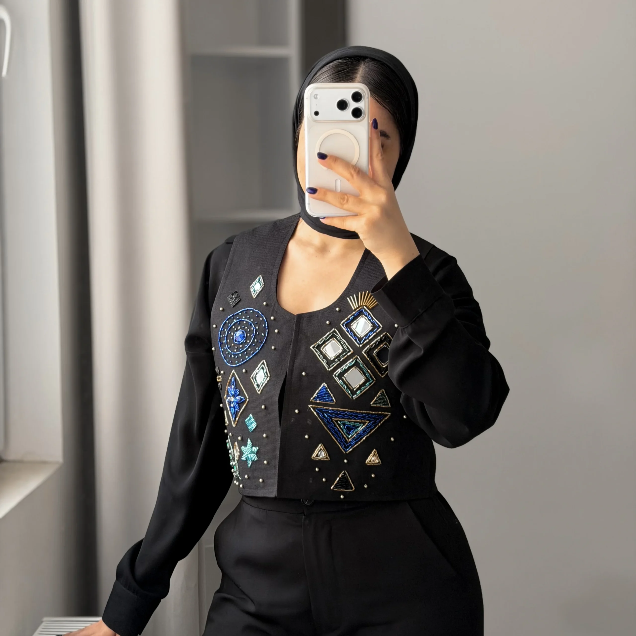 IMG_3998 سخمه جواهردوزی نیلا کد 1316 - Image 1
