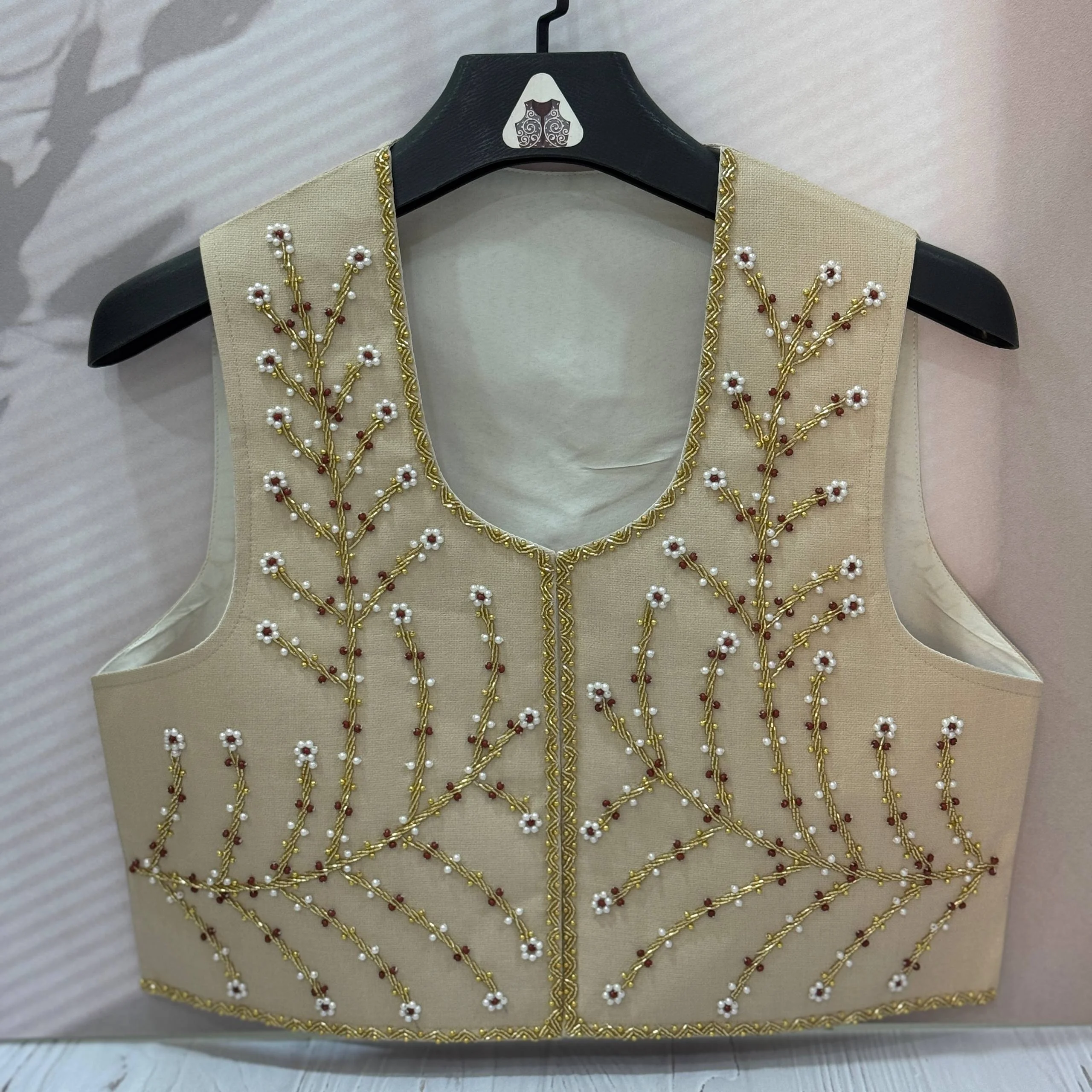 IMG_4334 سخمه طرح شکوفه کرم آماده ارسال - Image 1