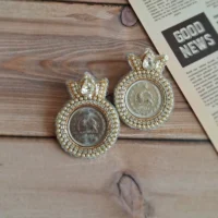 گوشواره جواهردوزی زرین تاج کد 2263