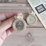 گوشواره جواهردوزی زرین تاج کد 2263 - Image 2